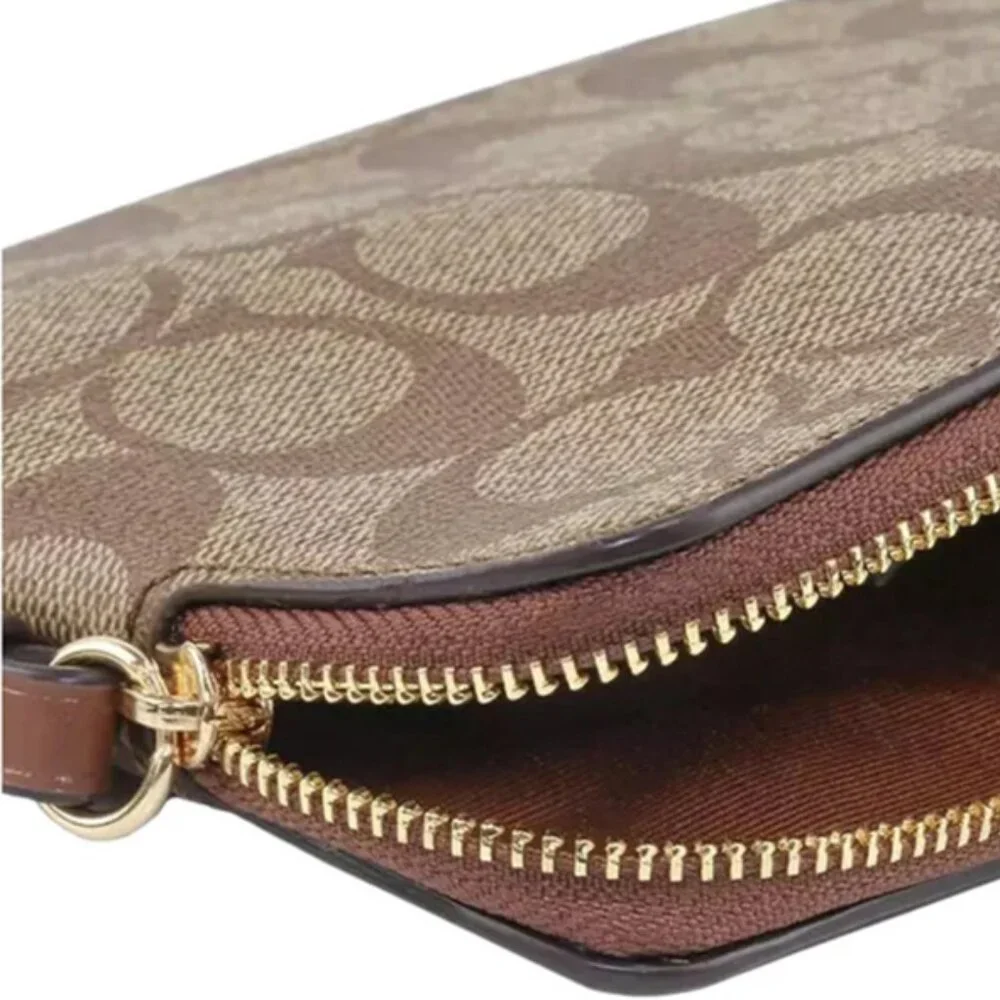 Coach Signature Large Corner Zip Wristlet